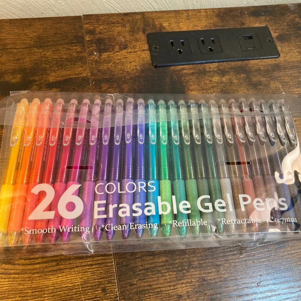Shuttle Art 26 Colors Erasable Gel Pens Retractable 0.7mm Fine Point Set EGP26
